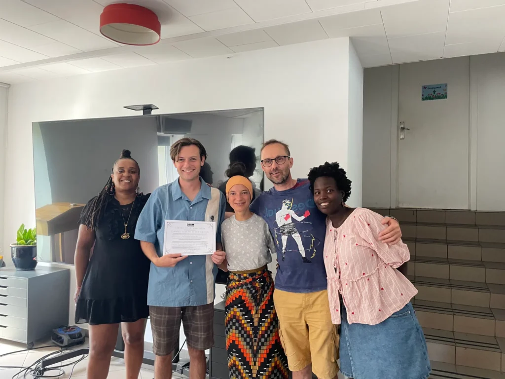 Young adults on a structured gap year programme exploring a European city